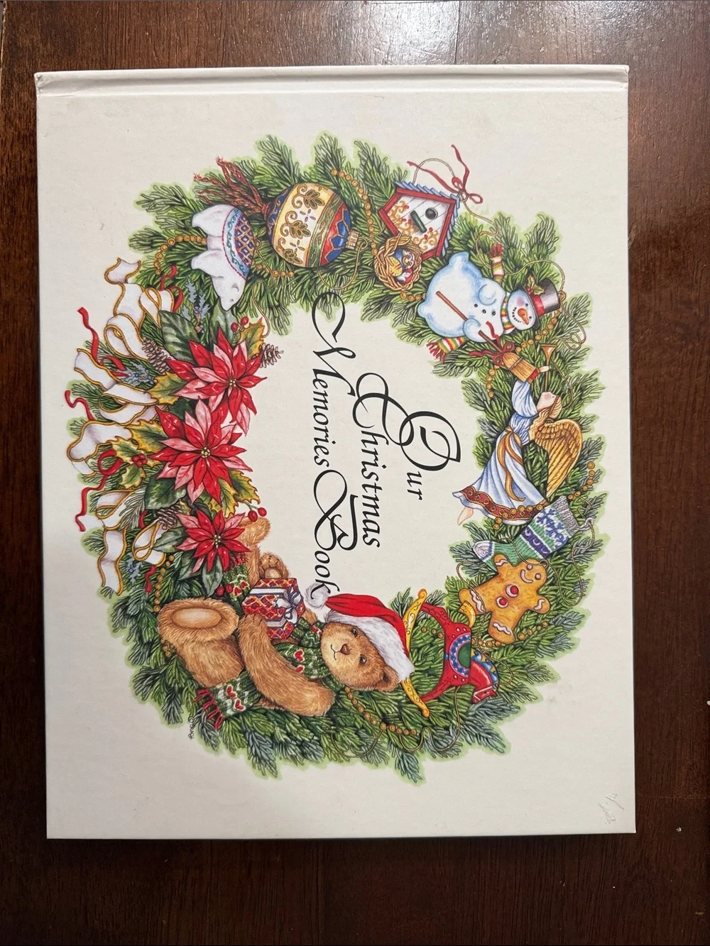 Holiday Memories Keepsake Book with Red & Green Wreath Cover